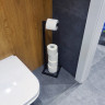 Напольный держатель для туалетной бумаги в стиле лофт стальной сварной черный 70х20х20 см